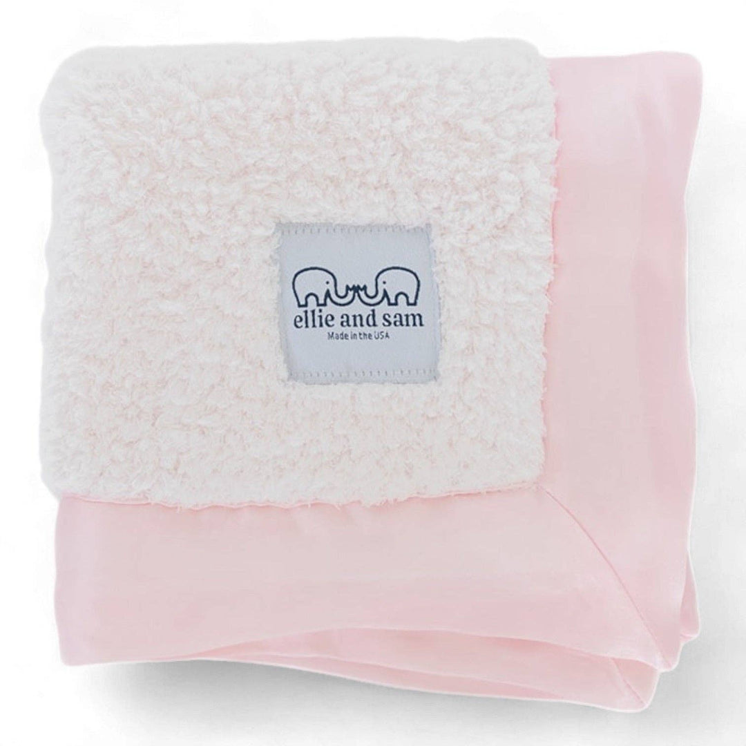 Classic Baby Lovey with Satin Trim in Chenille Cozy, Pink