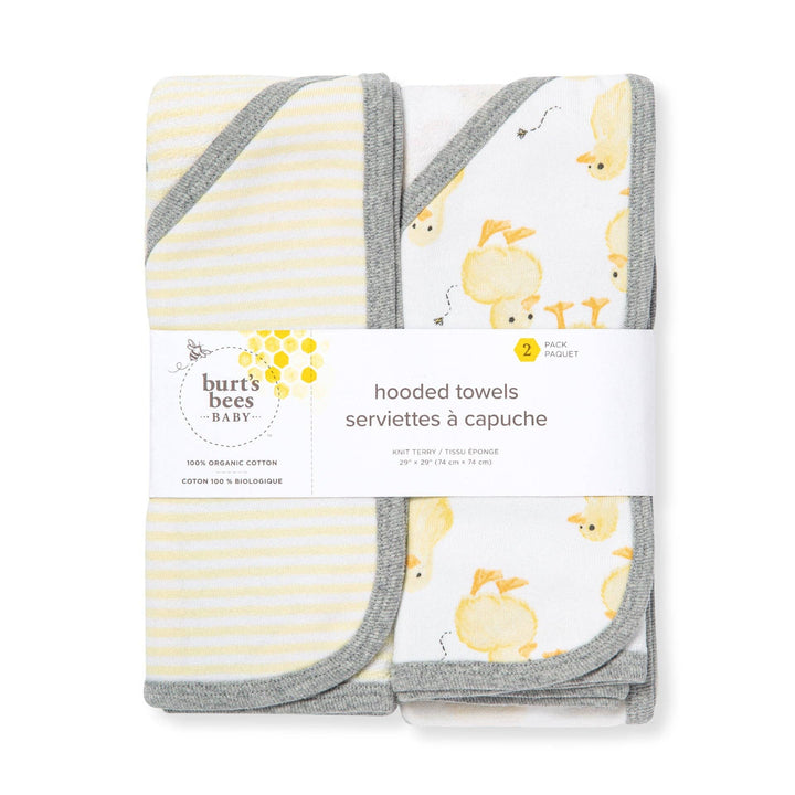 Little Ducks Organic Cotton Hooded Towels 2 Pack: Double Cream / One Size