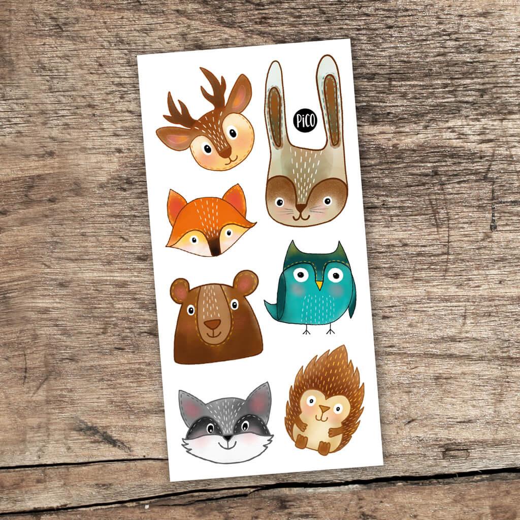 Forest Animals Temporary Tattoos