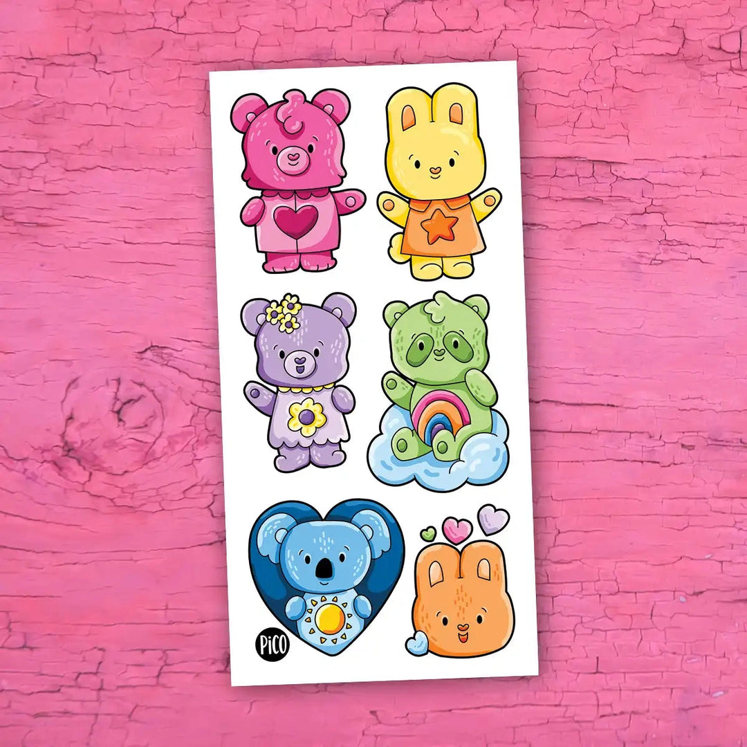 Animal Colors Temporary Tattoos
