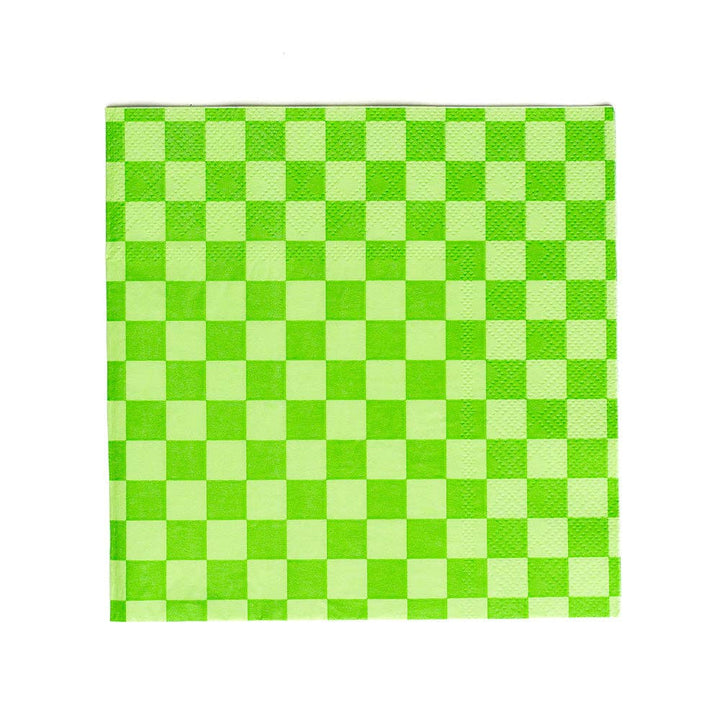 Check Cocktail Napkins - 20 Pk Purple Posse