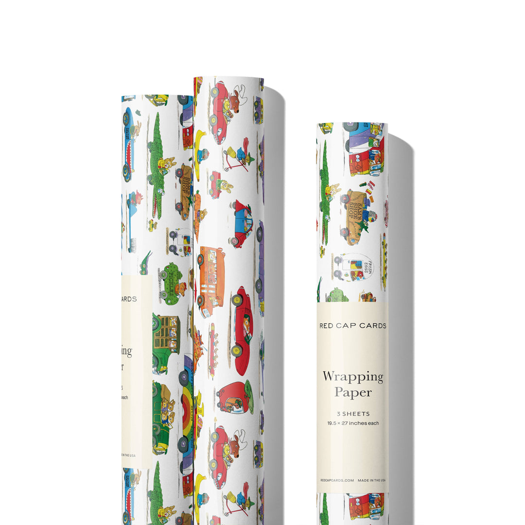 Richard Scarry Busytown Cars wrapping paper: Roll of 3 Sheets