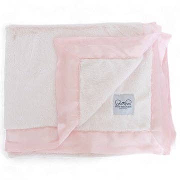 Luxury Baby Blanket with Satin Trim in Luxe Plush, Pink