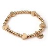 Gold Heart Stretch Bead Bracelet