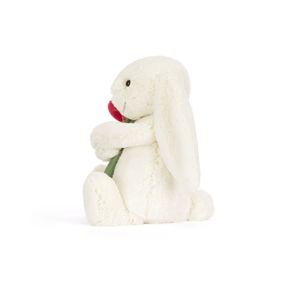Bashful Cream Bunny with Rose