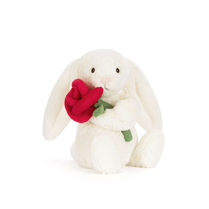 Bashful Cream Bunny with Rose