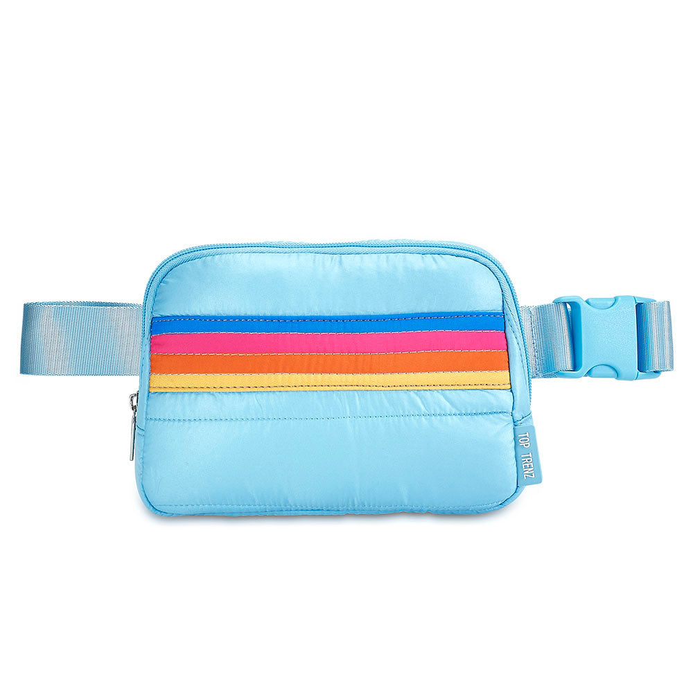 Blue Puffer Belt Bag