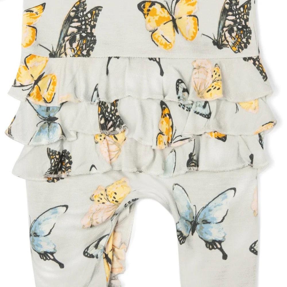 Butterfly Bamboo Ruffle Footed Romper