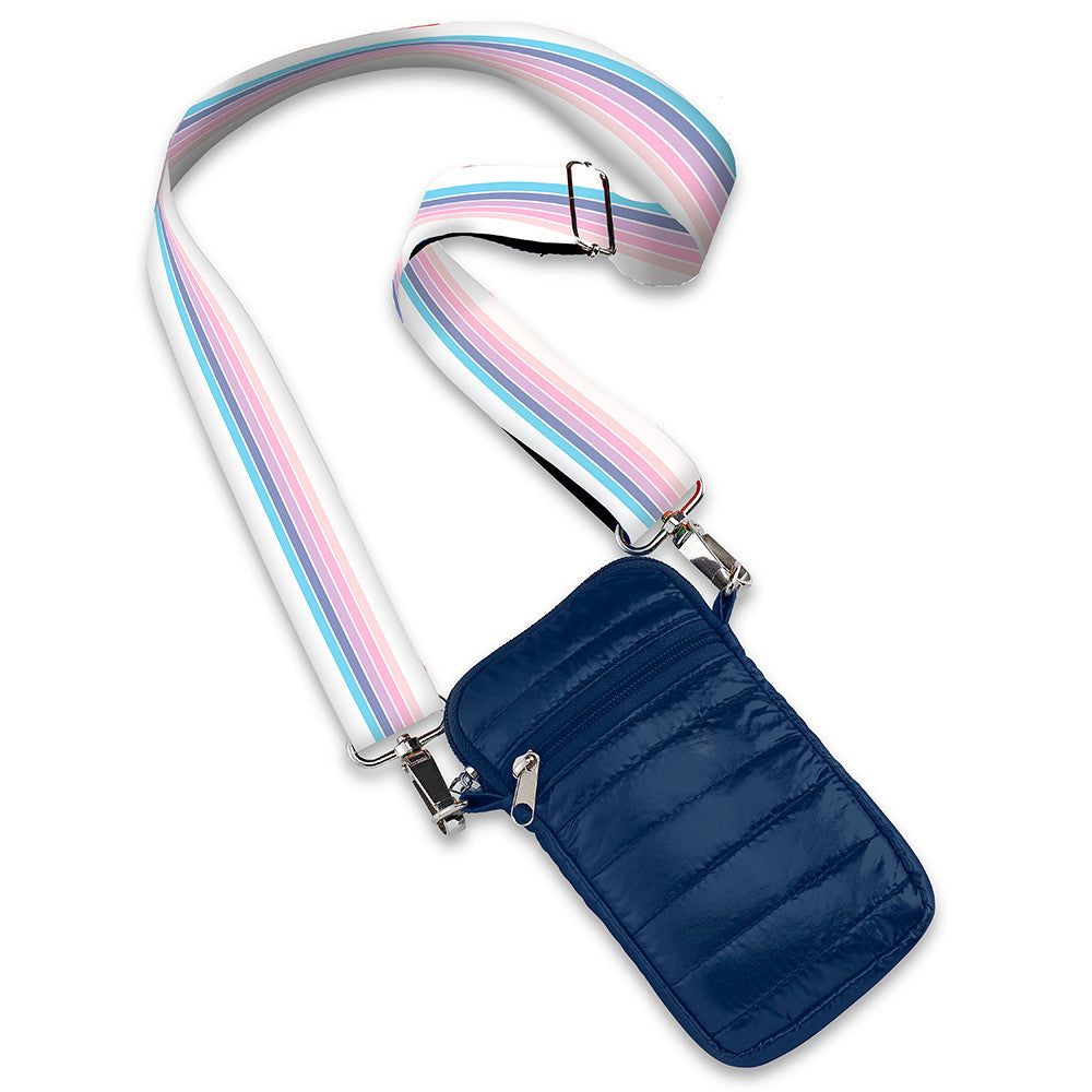 Navy Cell Puffer Crossbody Bag