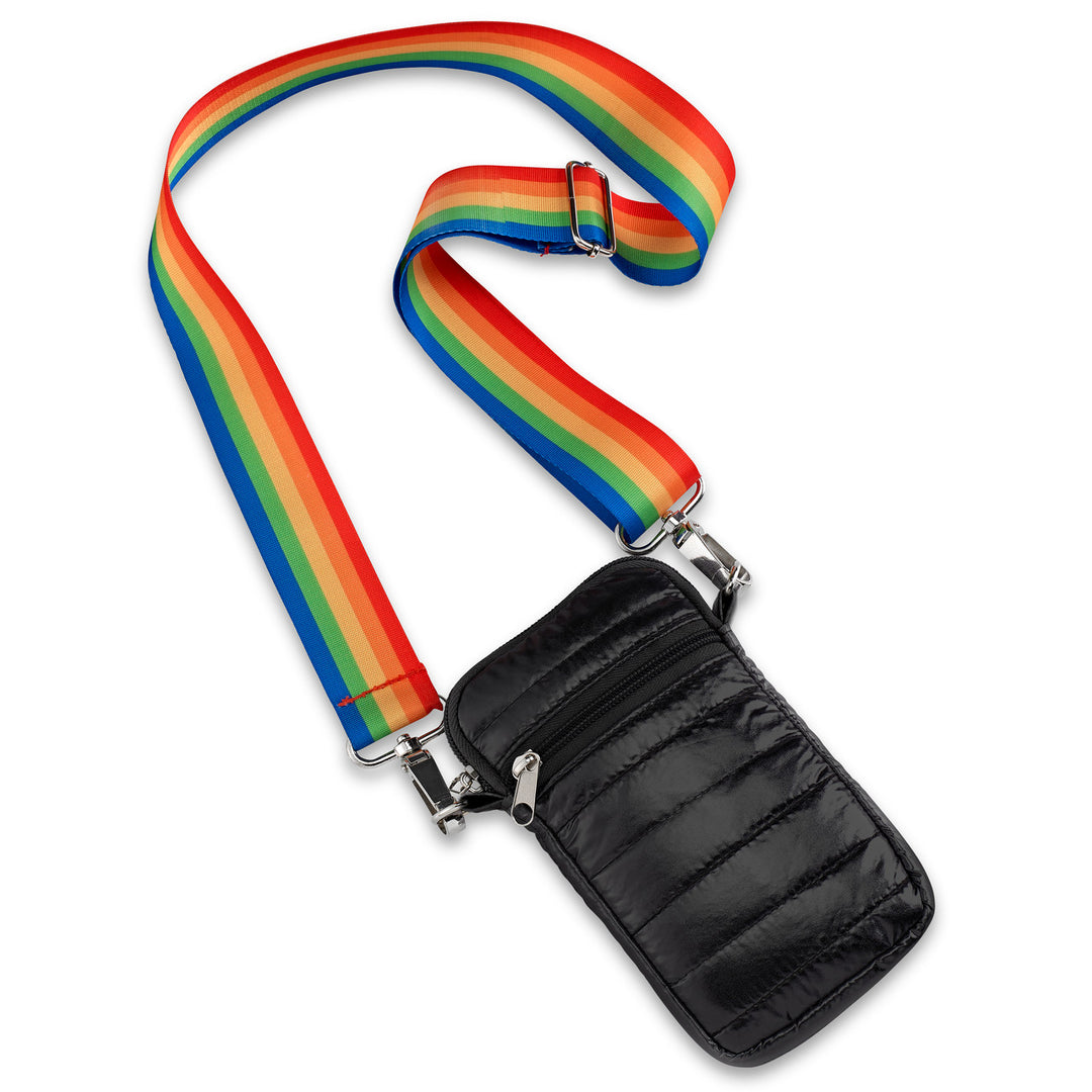 Black Cell Puffer Crossbody Bag