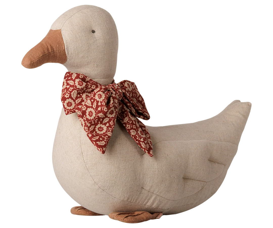 Decorative Duck with Bow - Sand