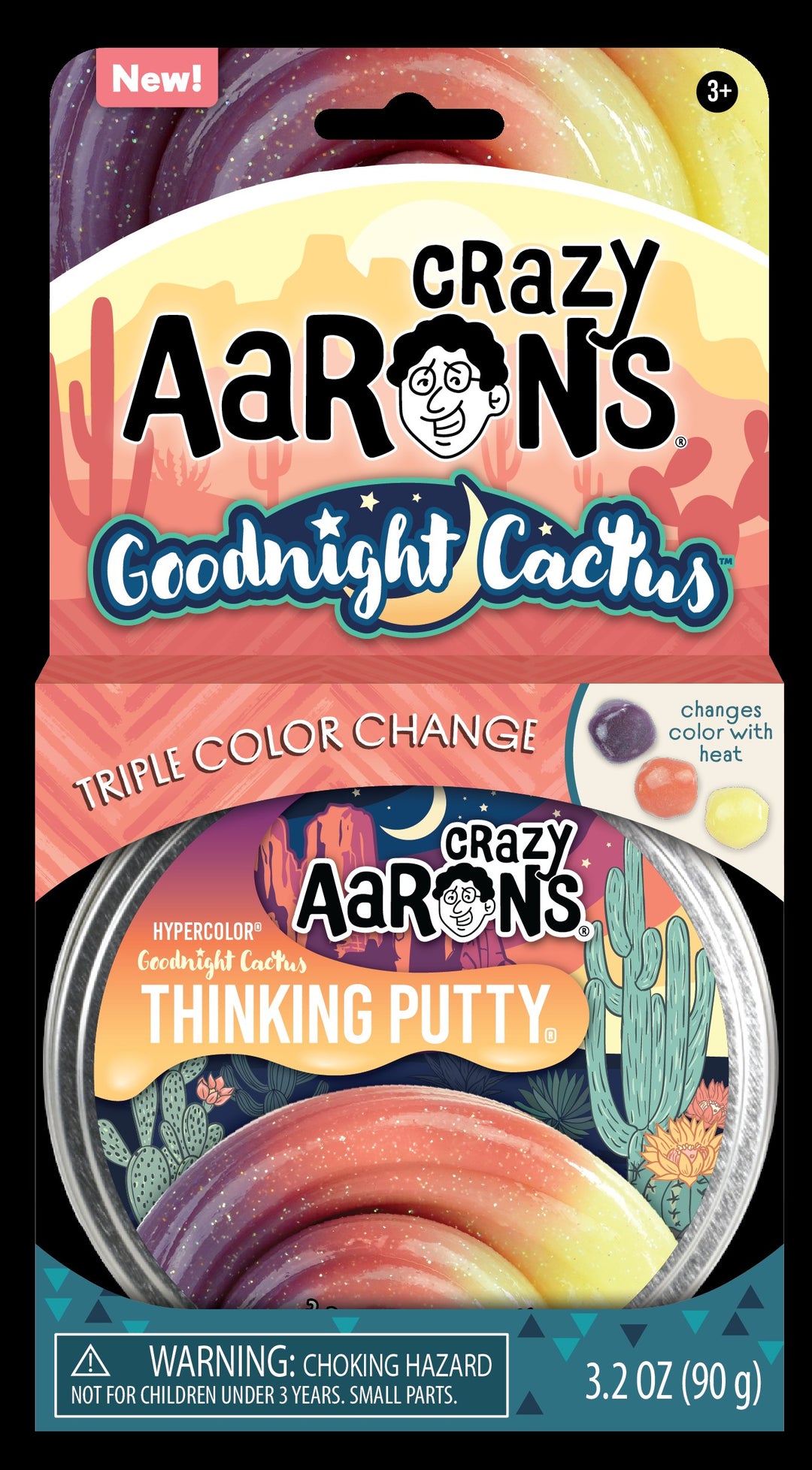 Goodnight Cactus 4" Putty Tin