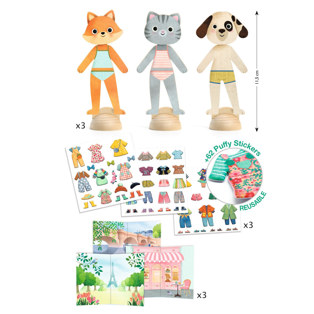 Sticker Dress Up Dolls Paris