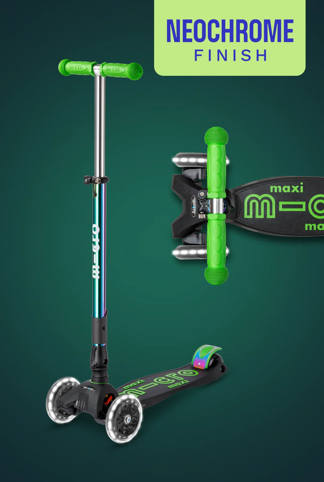 Maxi Foldable LED Scooter Green Neochrome