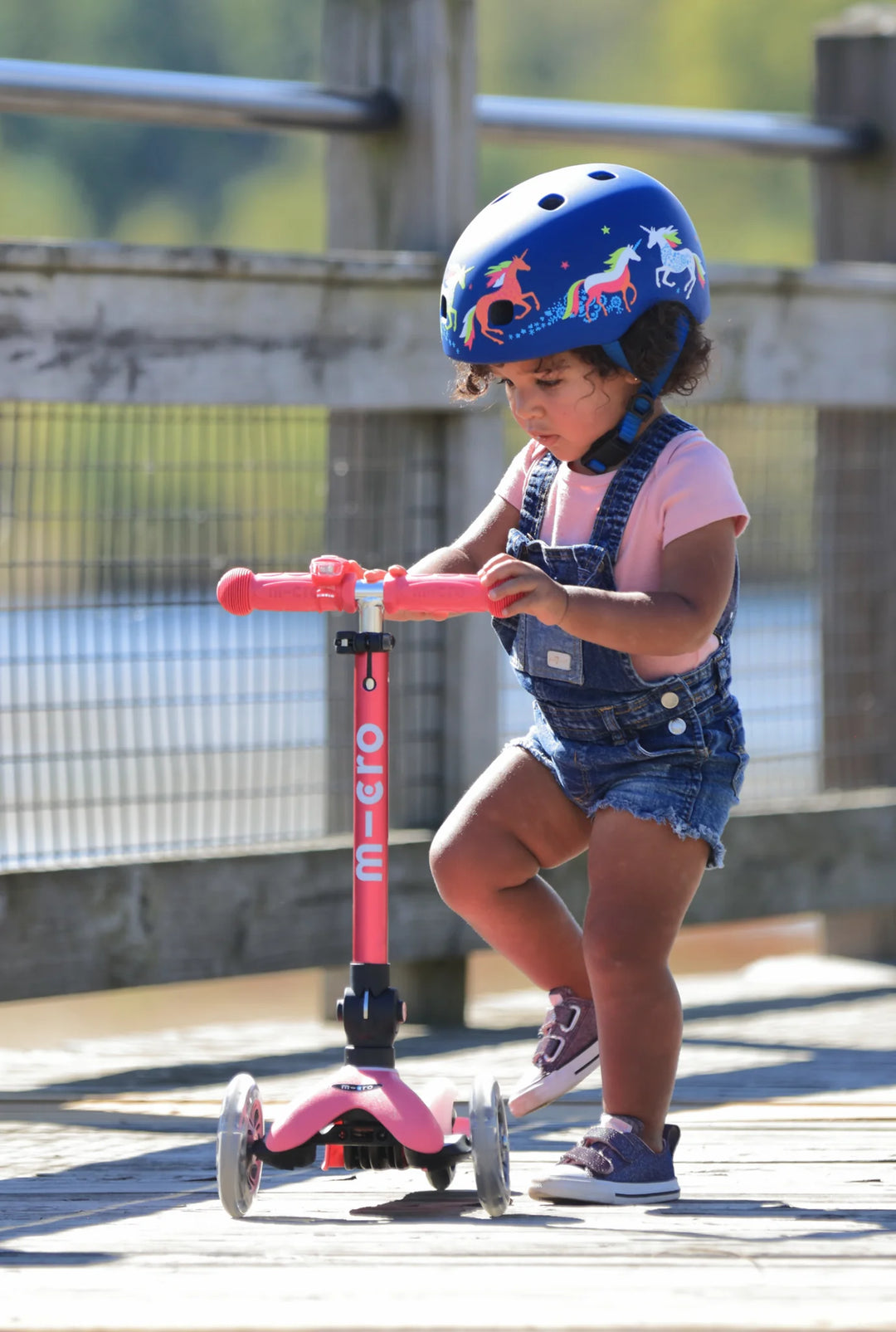 Mini Foldable LED Scooter Pink