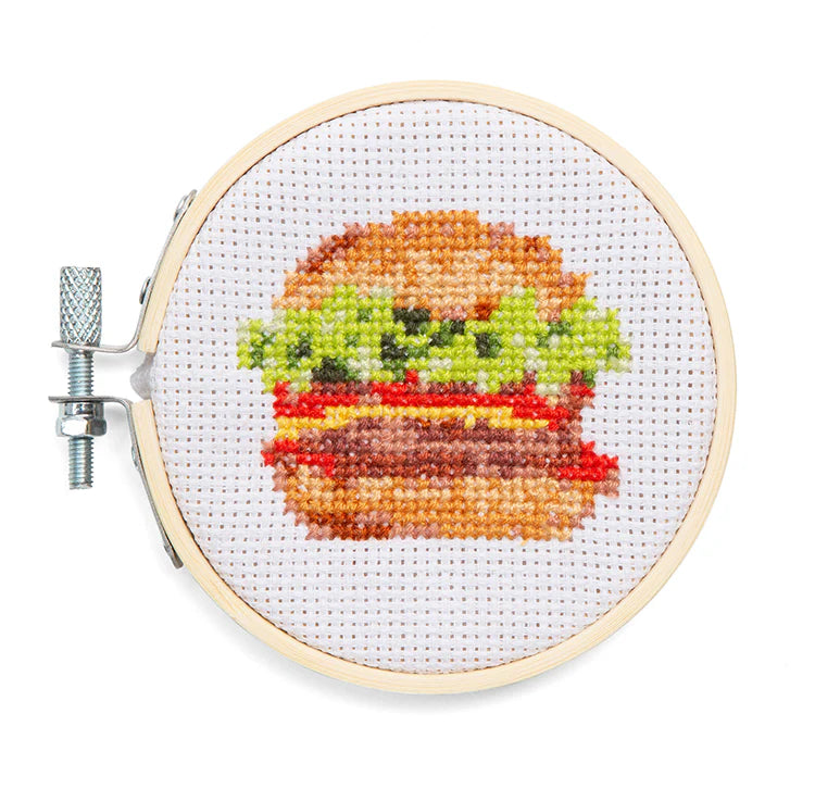 Burger Mini Cross Stitch Embroidery Kit