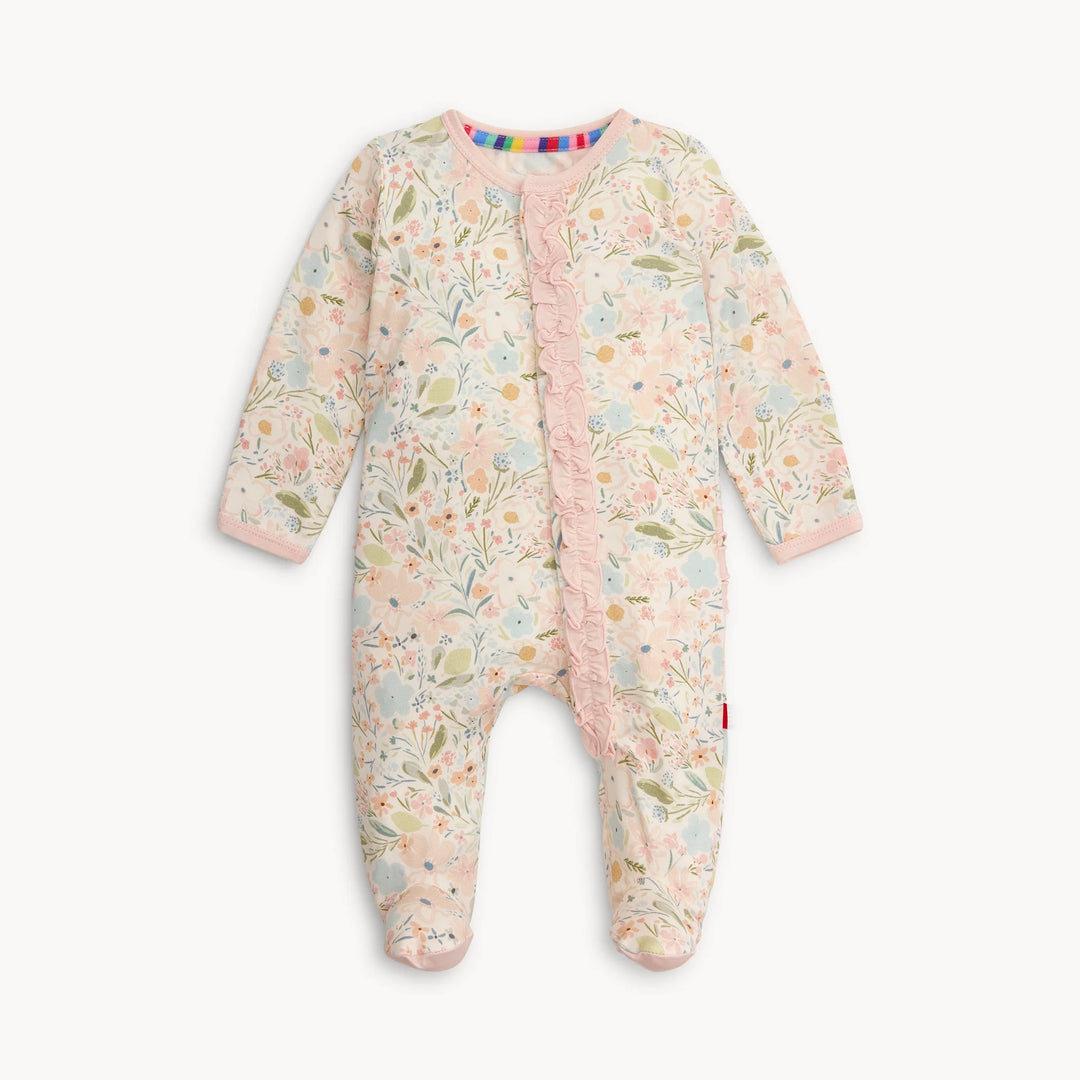 Charlotte Floral Modal Ruffle Footie