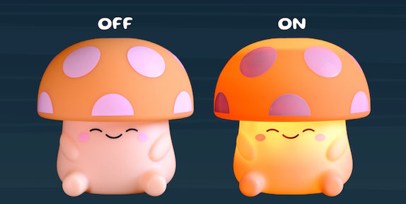 Orange Squishy Mushroom Light