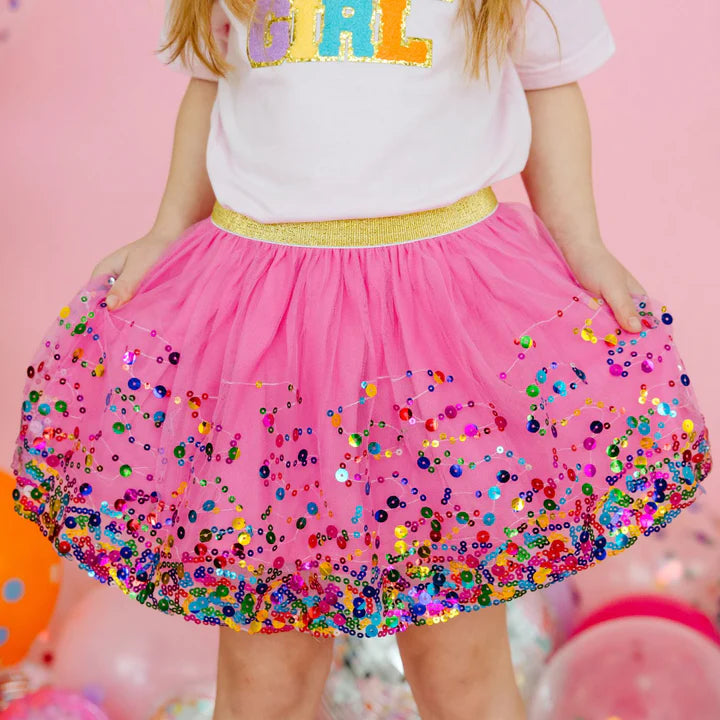 Raspberry Pink Confetti Tutu Skirt 4-6Y