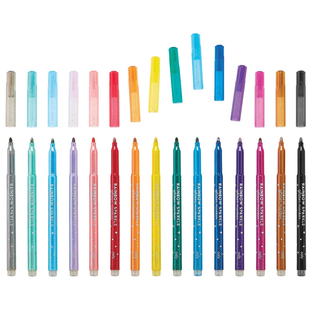 Rainbow Sparkle Glitter Markers