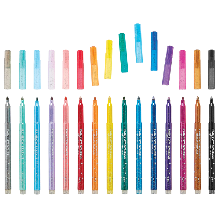 Rainbow Sparkle Glitter Markers
