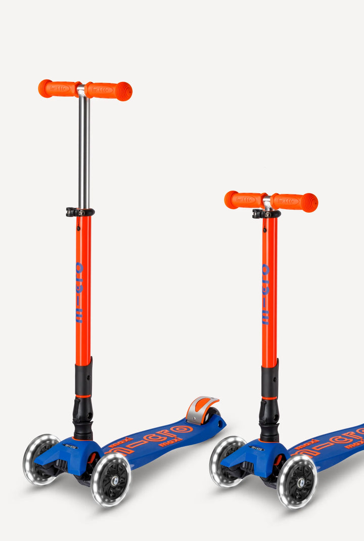 Maxi Deluxe Foldable LED Scooter Neon Blue Orange