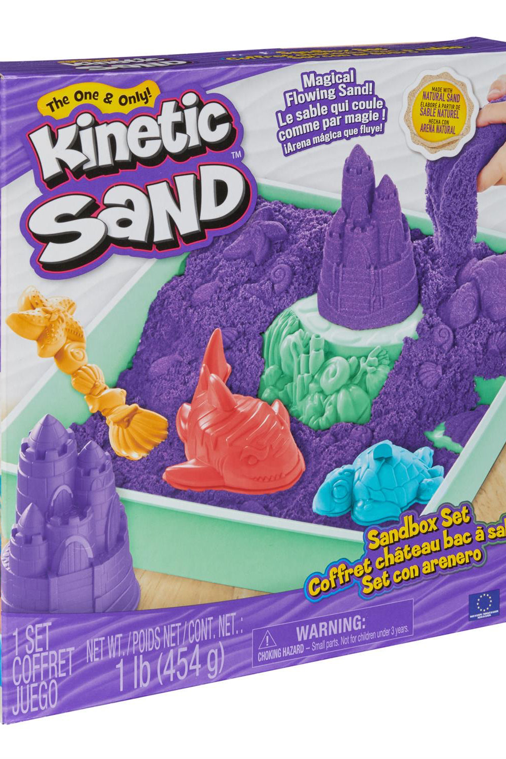 Photo of a box of purple sand box