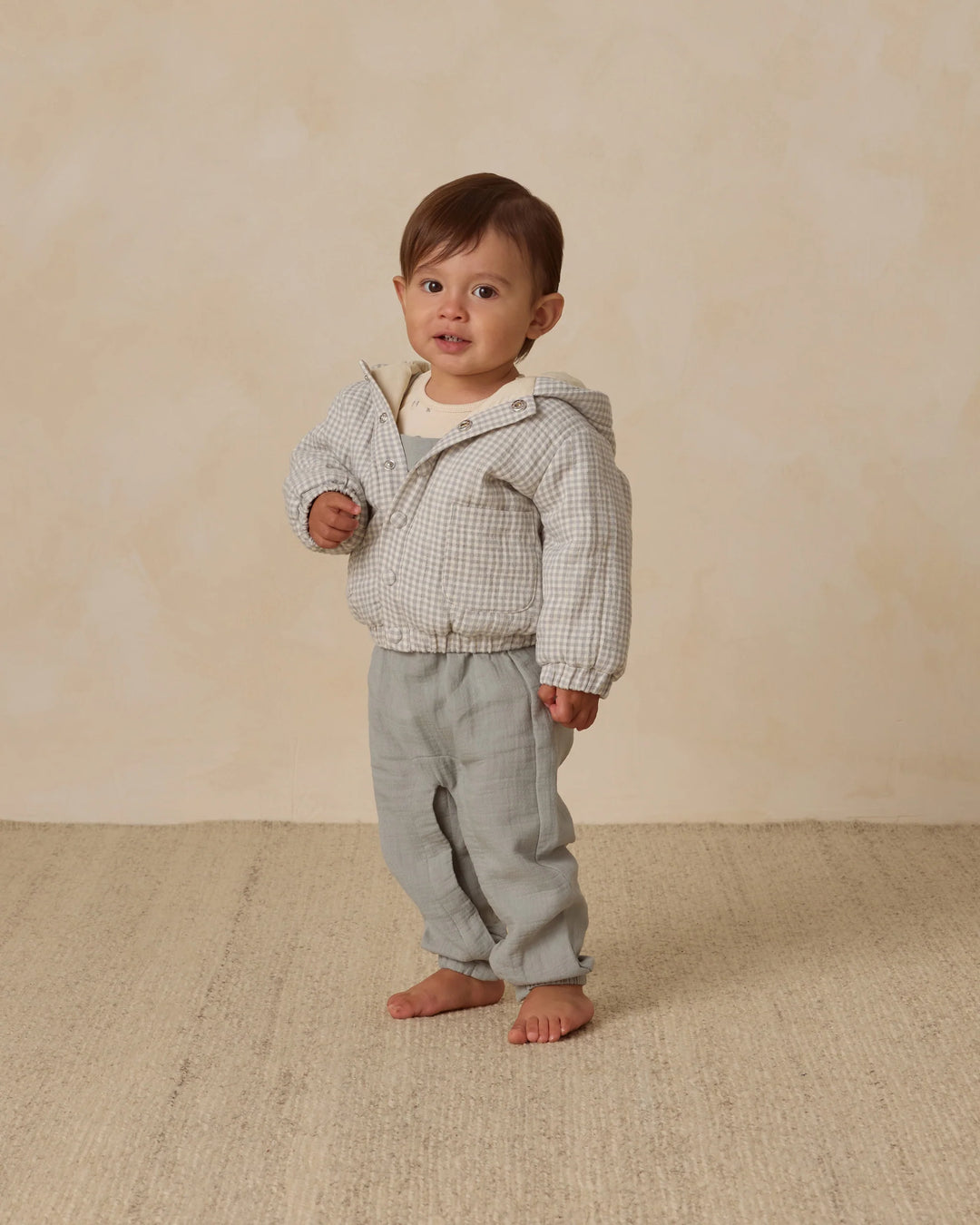 Hooded Jacket Blue Gingham