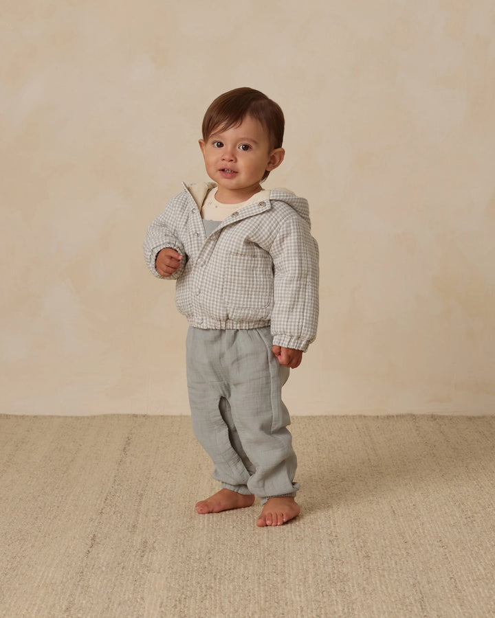 Hooded Jacket Blue Gingham