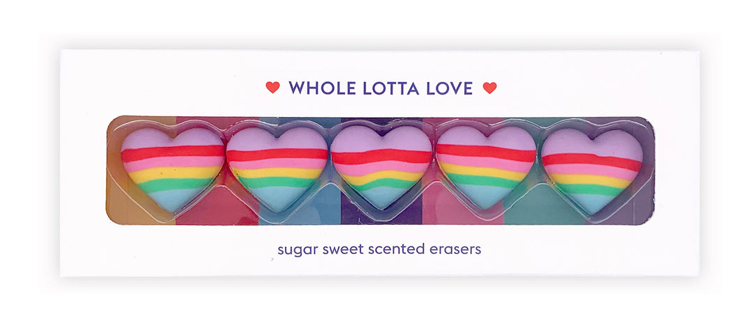 Scented Heart Eraser Set