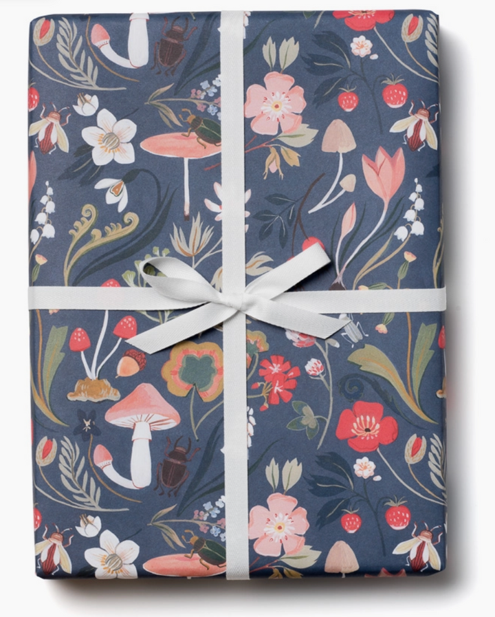Forest Blue Wrapping Paper Roll of Sheets