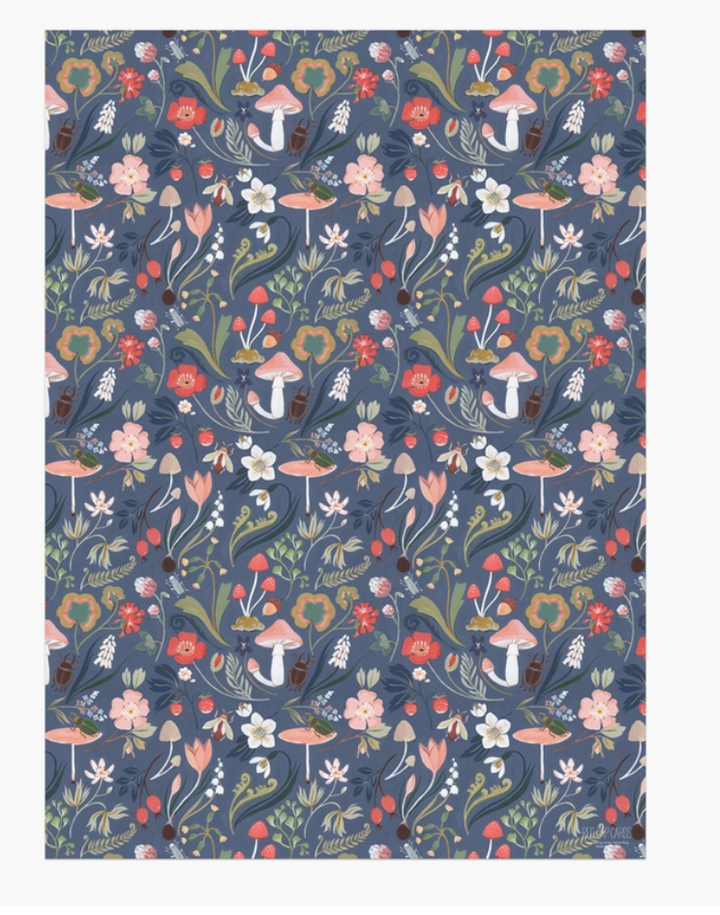 Forest Blue Wrapping Paper Roll of Sheets