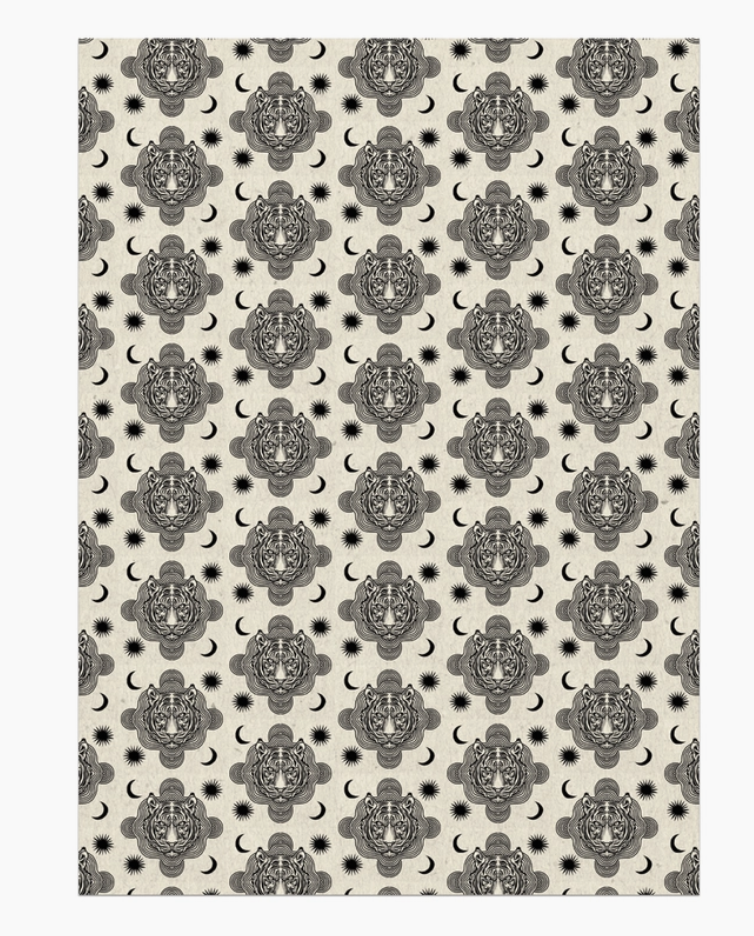 Tiger Heads Wrapping Paper Roll of Sheets