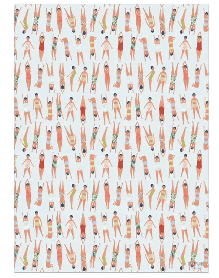 Swimmers Wrapping Paper Roll of Sheets