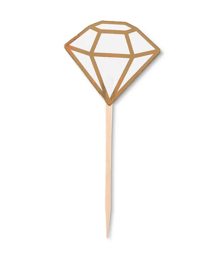 Paper Cupcake Topper Picks - Diamond - Set Of 12