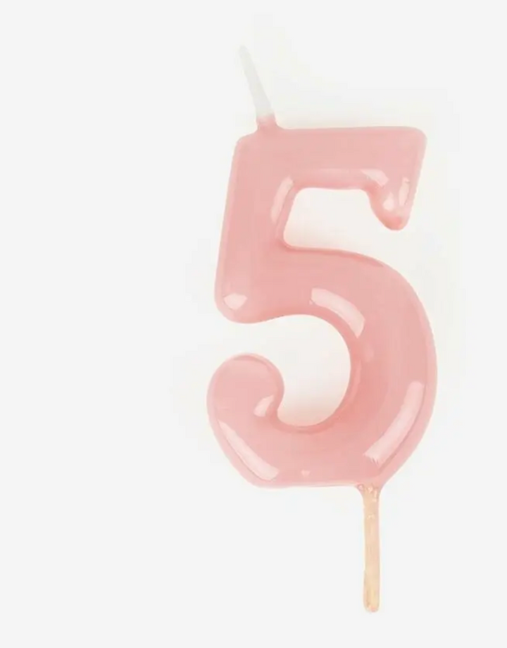 Pink Number Candles