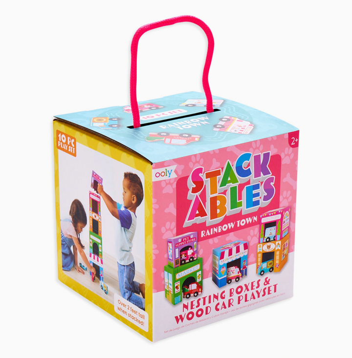 Stackable Nested Cardboard Toys and Cars Set