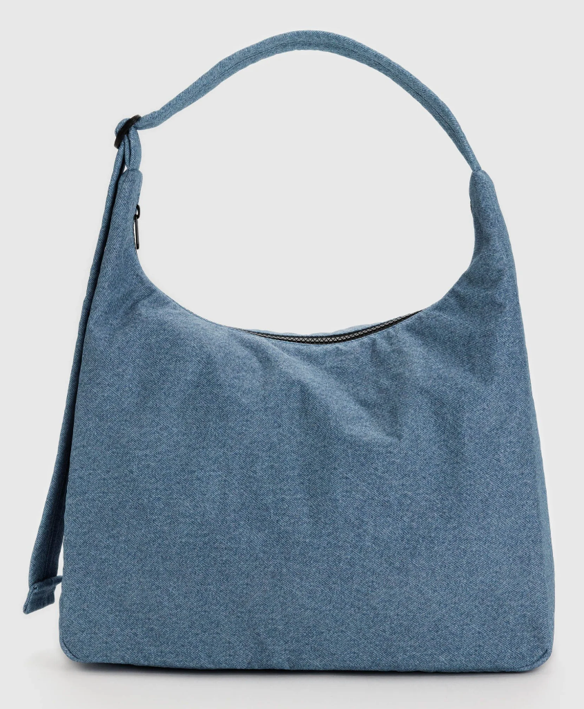 Large Nylon Shoulder Bag Digital Denim