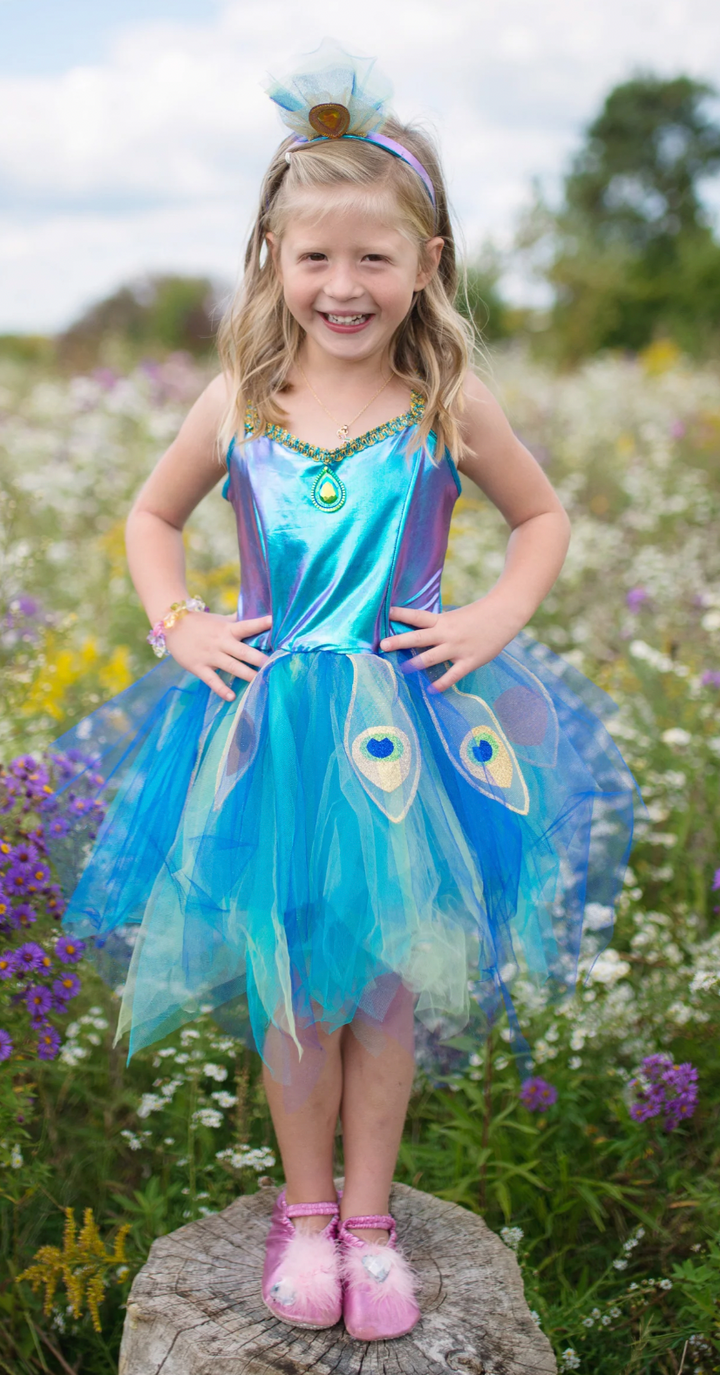 Pretty Peacock Dress w/Headband