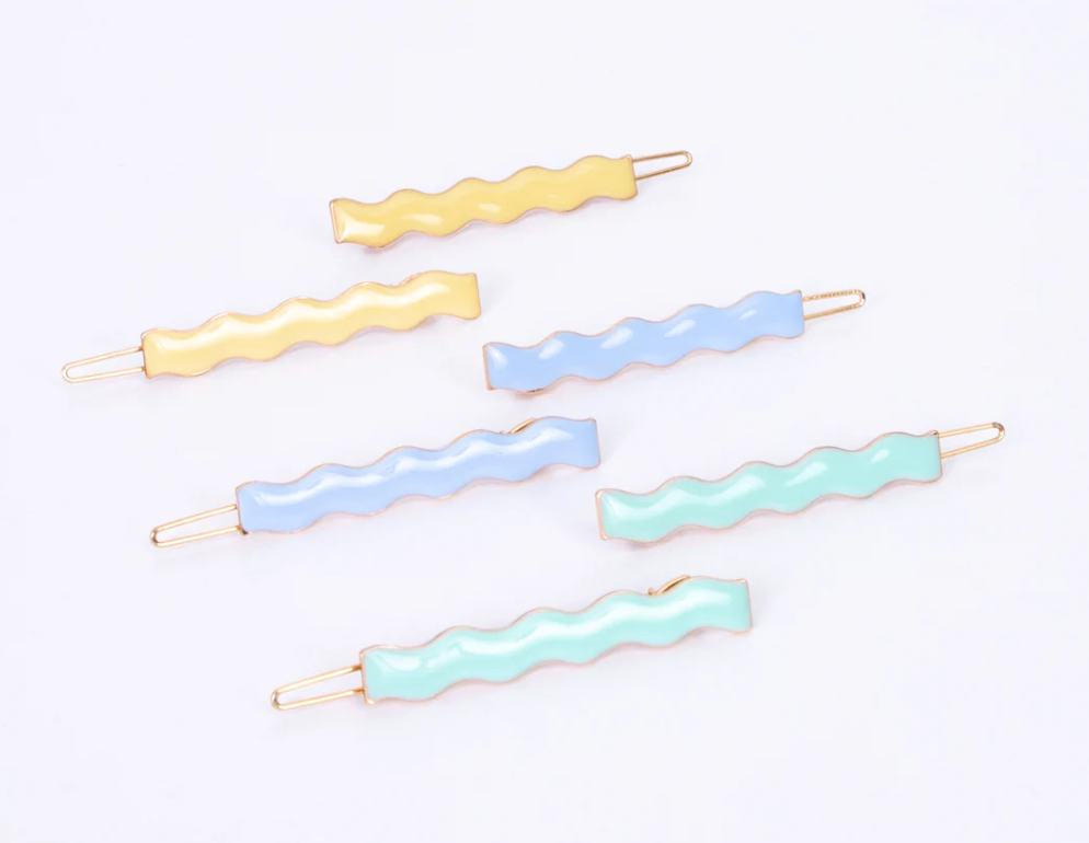 Enamel Wavy Hair clips