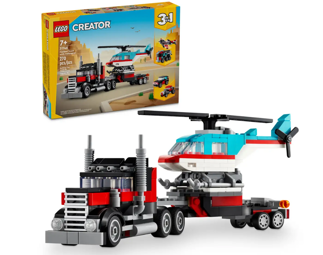 Creator Flatbed Truck with Helicopter