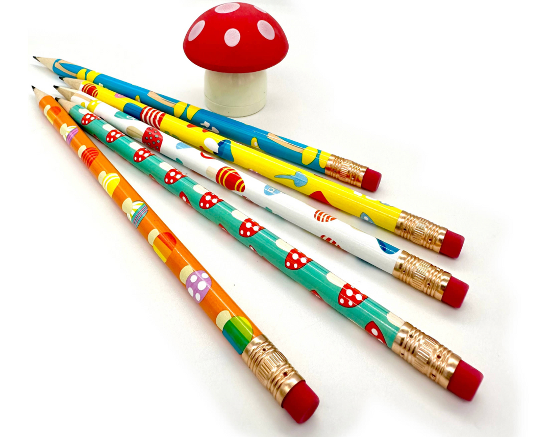 Writer's Workshop Mushroom Pencils/Sharpener Set