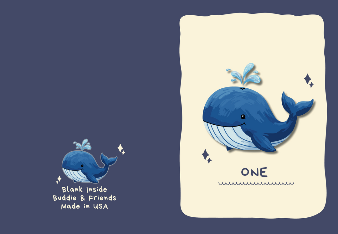 1 Whale Birthday Card