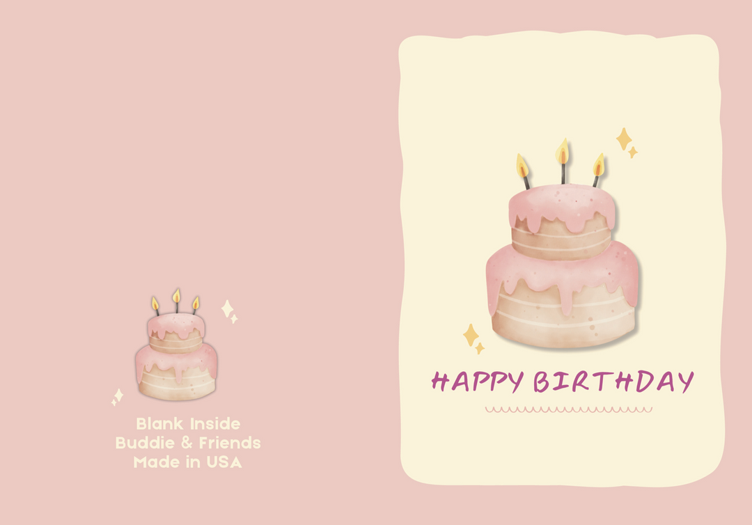 Pink Cake Birthday Card