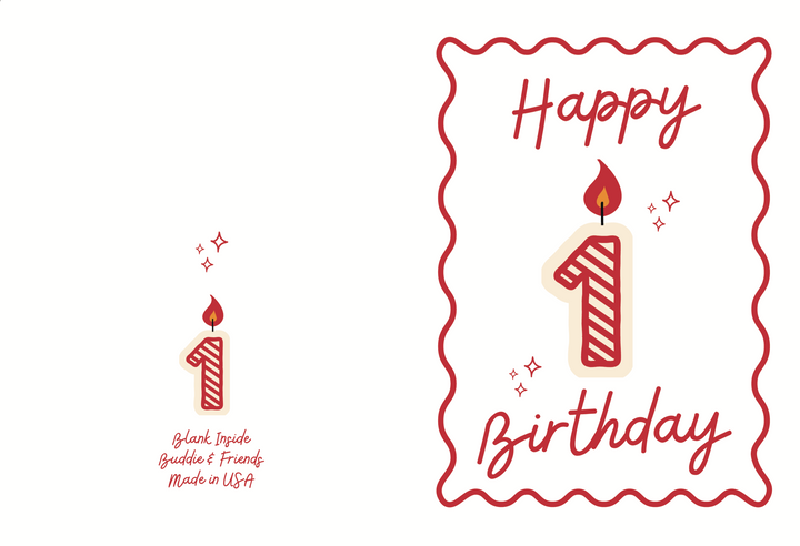 1 Candle Birthday Card