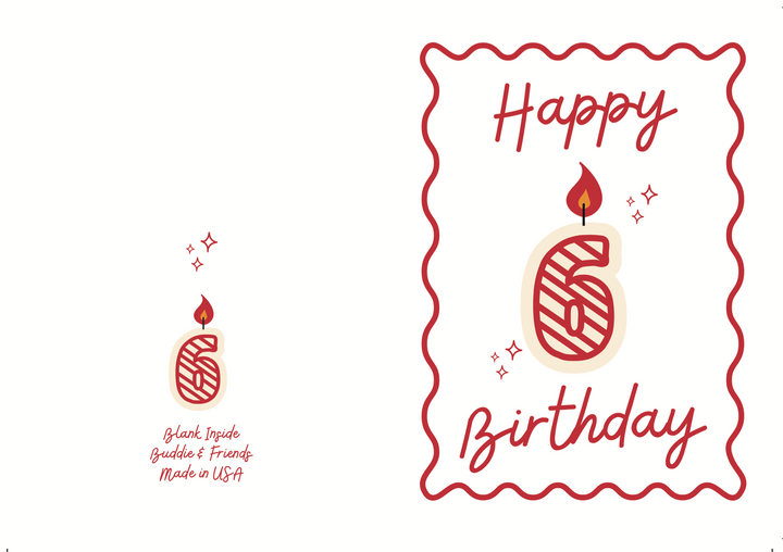 6 Candle Birthday Card