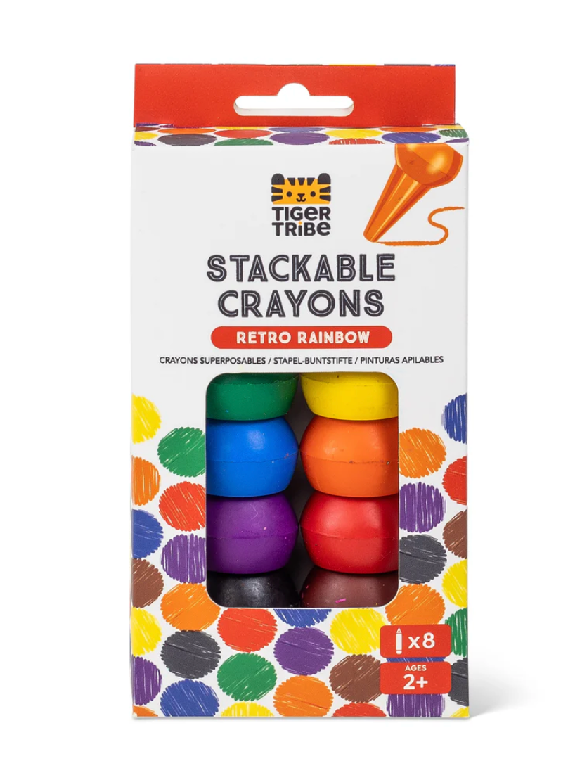 Retro Rainbow Stackable Crayons
