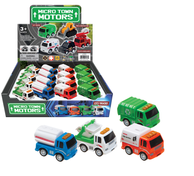 4-Pack 2" Die Cast City Trucks