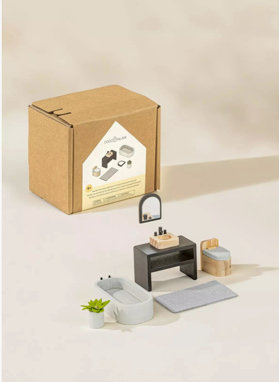 Bathroom Wooden Doll House Furniture