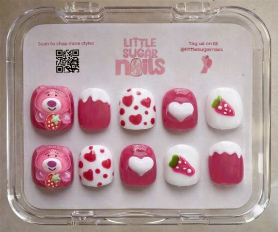 9-12 Years Heart Bear Nails